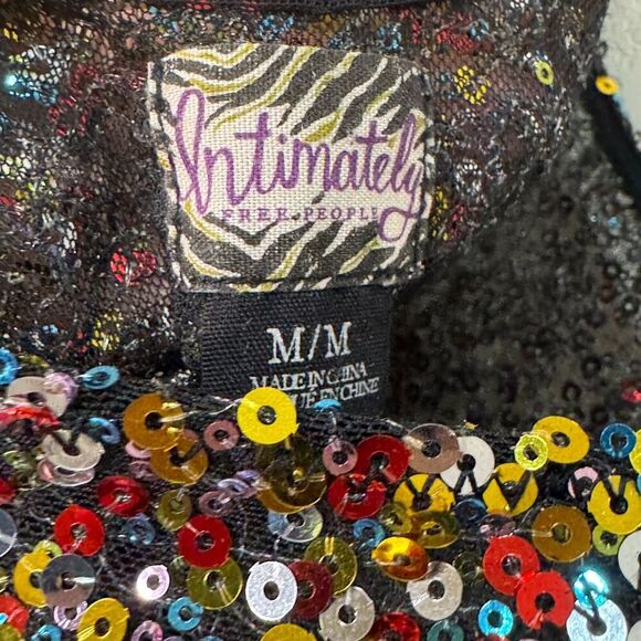 Free People Intimately Slip Dress Size Medium Multicolor Sequin Colorful Party - Picture 4 of 9